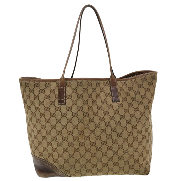 GUCCI GG Canvas Tote Bag Beige 169945 Auth th3742 - Picture 2 of 16
